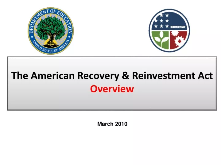 the american recovery reinvestment act overview