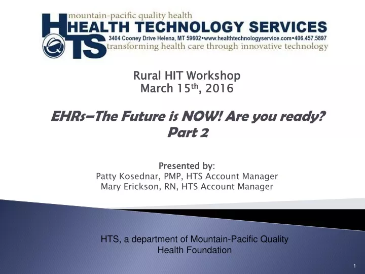 rural hit workshop march 15 th 2016 ehrs