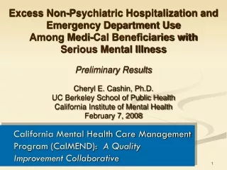 California Mental Health Care Management Program (CalMEND):   A Quality Improvement Collaborative
