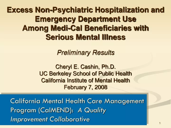 excess non psychiatric hospitalization