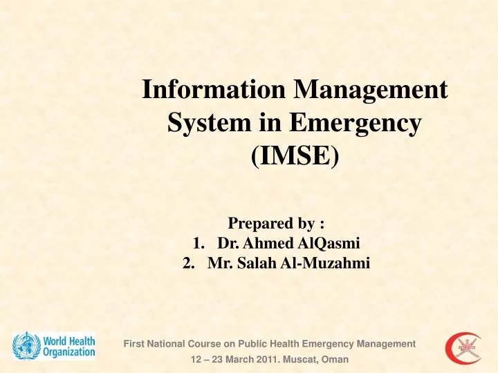 information management system in emergency imse