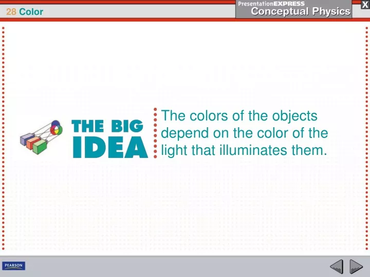 the colors of the objects depend on the color