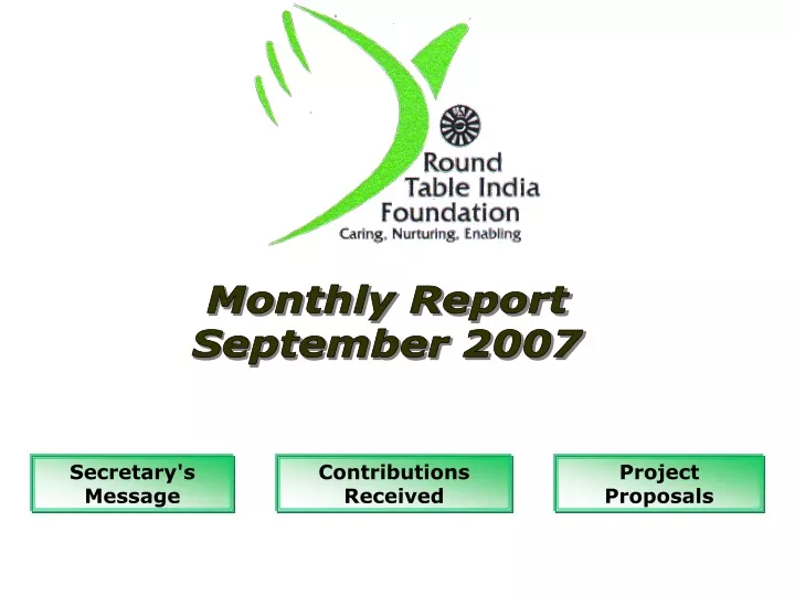 monthly report september 2007