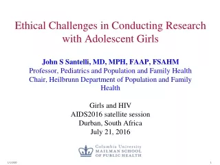 Ethical Challenges in Conducting Research with Adolescent Girls