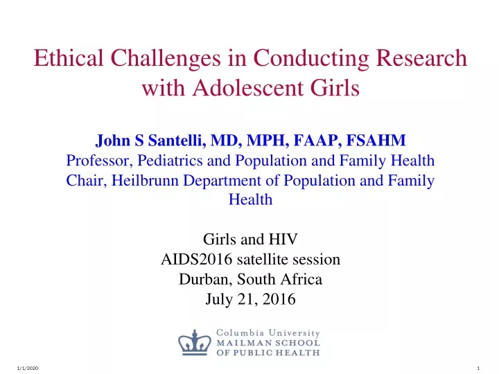 ethical challenges in conducting research with adolescent girls