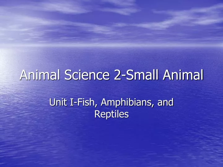 animal science 2 small animal