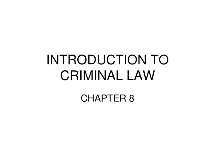 introduction to criminal law
