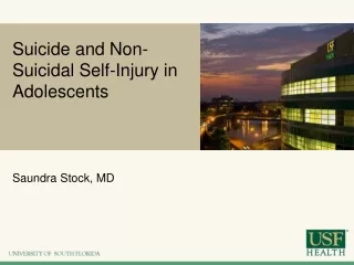 Suicide and Non-Suicidal Self-Injury in Adolescents
