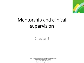 Mentorship and clinical supervision