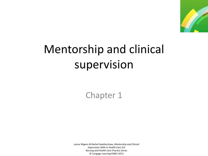 mentorship and clinical supervision