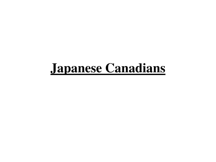japanese canadians