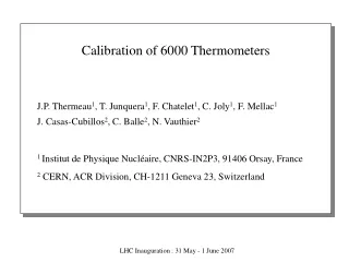Calibration of 6000 Thermometers