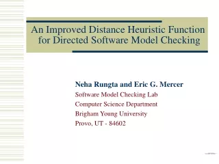 An Improved Distance Heuristic Function  for Directed Software Model Checking