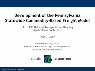 Development of the Pennsylvania Statewide Commodity-Based Freight Model