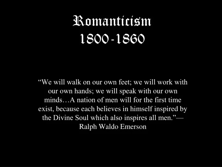 romanticism 1800 1860
