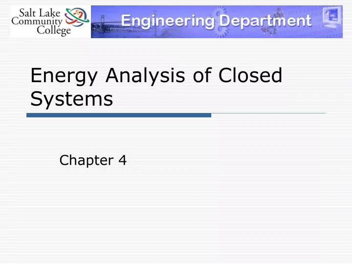 energy analysis of closed systems