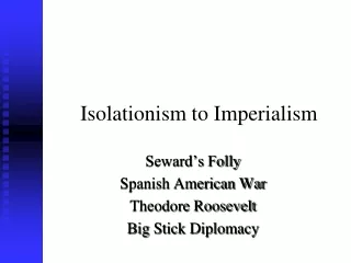 Isolationism to Imperialism