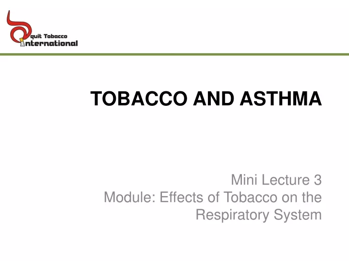 tobacco and asthma