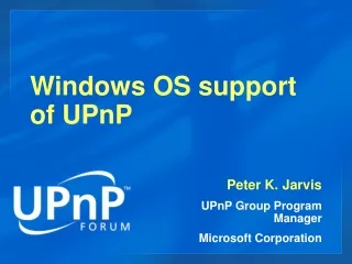 Windows OS support of UPnP