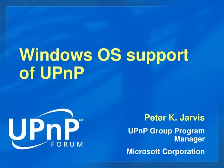 windows os support of upnp
