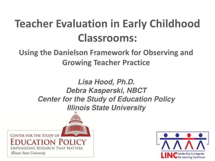 teacher evaluation in early childhood classrooms