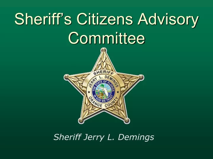sheriff s citizens advisory committee