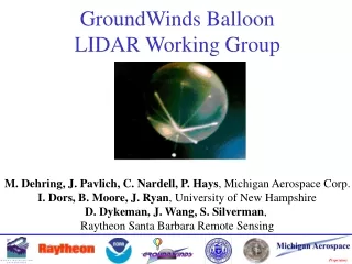 GroundWinds Balloon  LIDAR Working Group