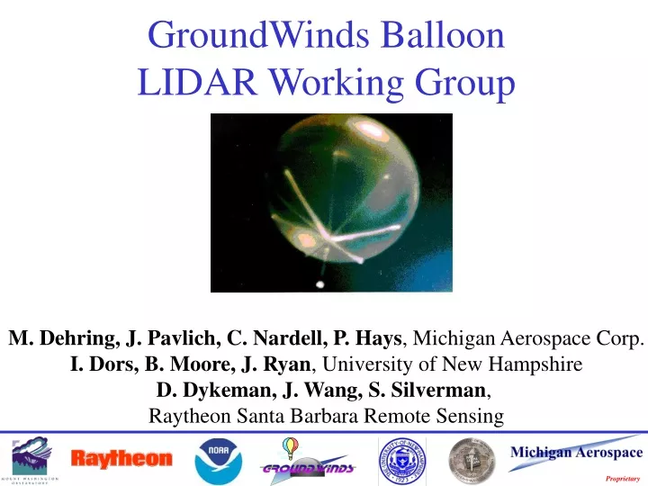 groundwinds balloon lidar working group