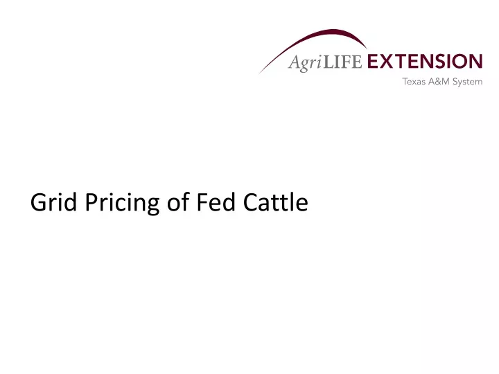 grid pricing of fed cattle