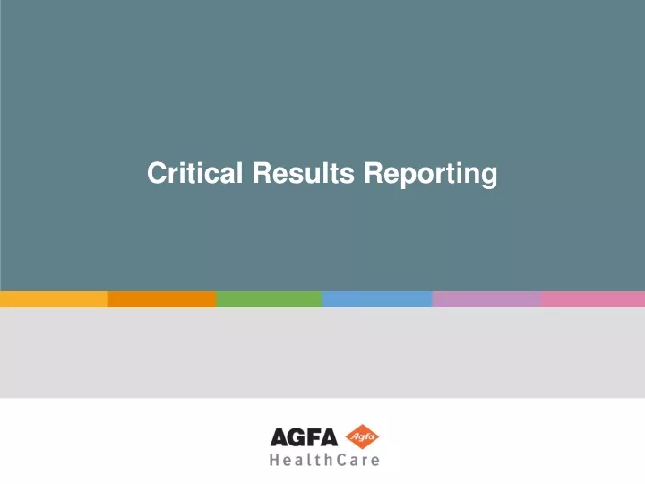critical results reporting