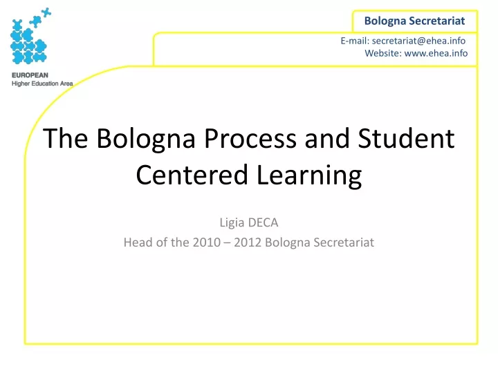 the bologna process and student centered learning