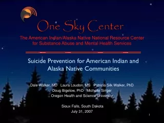 Suicide Prevention for American Indian and Alaska Native Communities