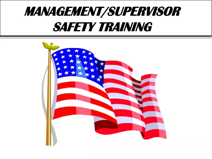 management supervisor safety training