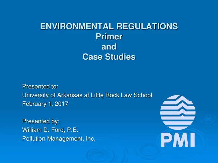 environmental regulations primer and case studies