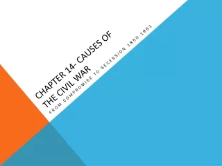 Chapter  14- Causes of  the Civil War