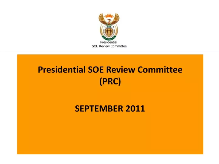 presidential soe review committee prc