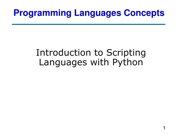 introduction to scripting languages with python