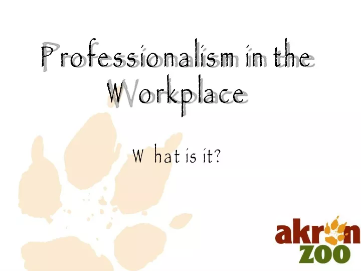 professionalism in the workplace