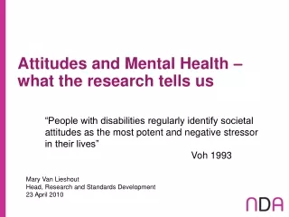 Attitudes and Mental Health – what the research tells us
