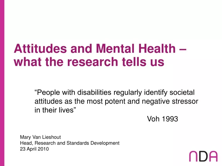 attitudes and mental health what the research tells us