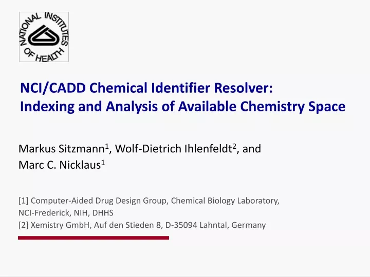 nci cadd chemical identifier resolver indexing