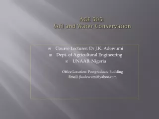 AGE 505:  Soil and Water Conservation
