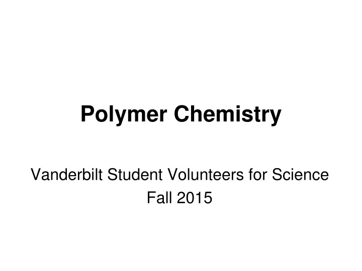 polymer chemistry