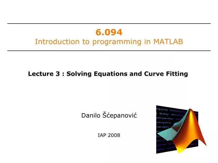 6 094 introduction to programming in matlab