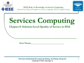 Services Computing Chapter 8: Solution-Level Quality of Service in SOA