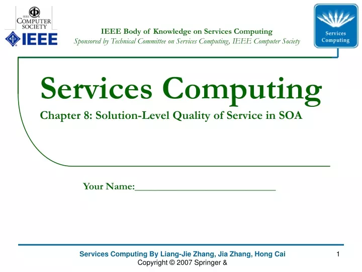 services computing chapter 8 solution level quality of service in soa