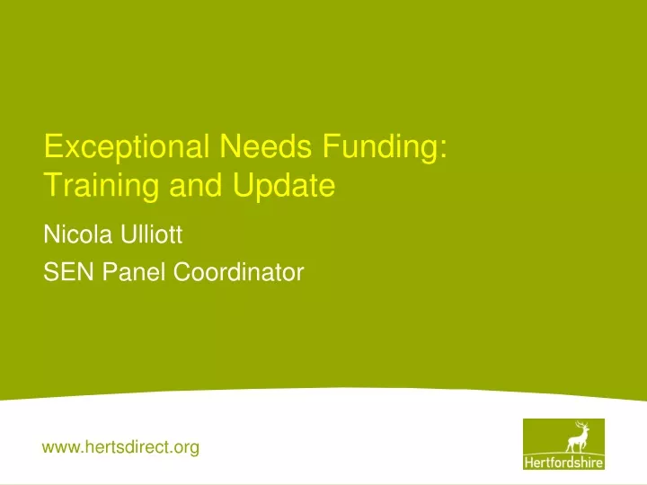 exceptional needs funding training and update