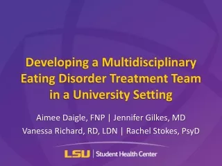 developing a multidisciplinary eating disorder treatment team in a university setting