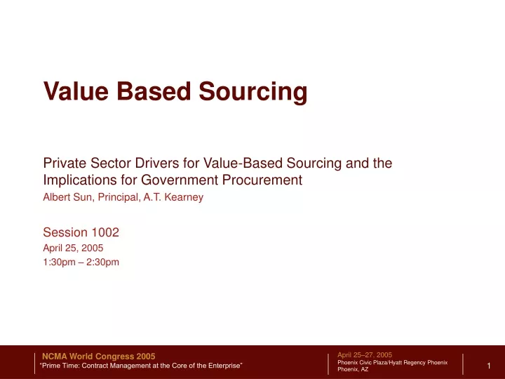 value based sourcing