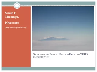 Overview of Public Health-Related TRIPS Flexibilities